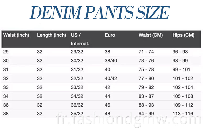 Size of Versatile and Comfort Men's Jeans